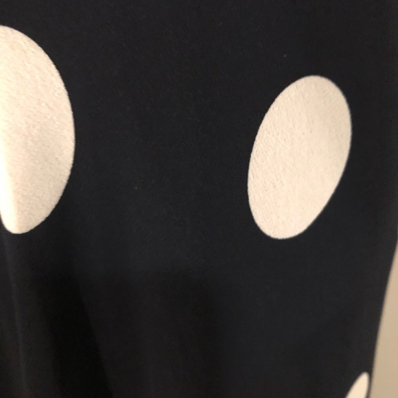 Ann Taylor navy and white polka dot full skirt - Picture 2 of 4